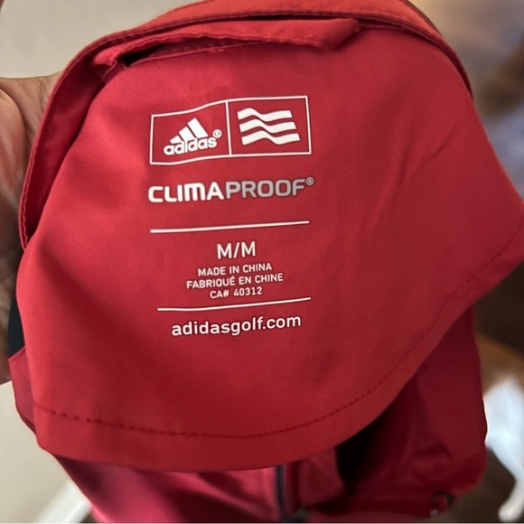 Adidas Wind Shirt Medium Red Golf Climaproof Breaker 1/4 Zip Short Sleeve - Picture 8 of 9